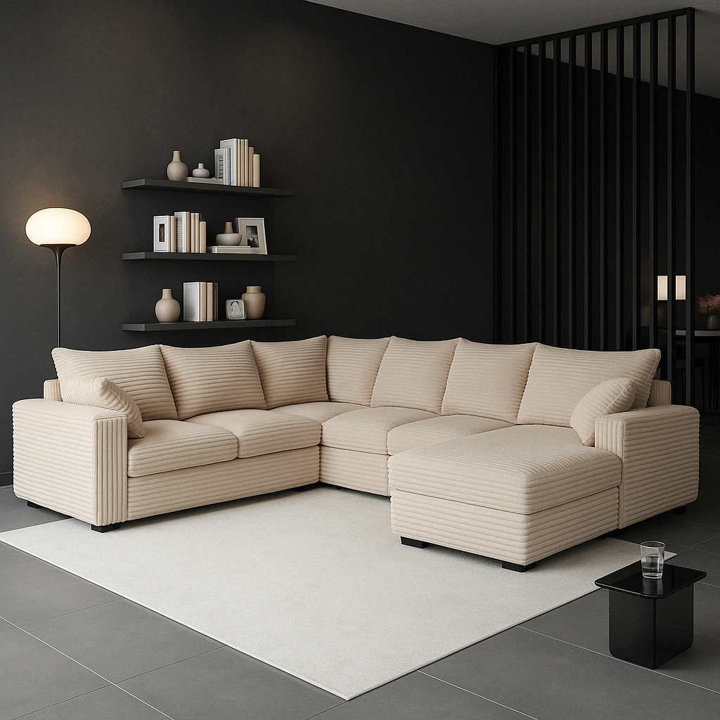 MLM - Salon Diana Rechts - Beige Stof - 267×340×180 cm