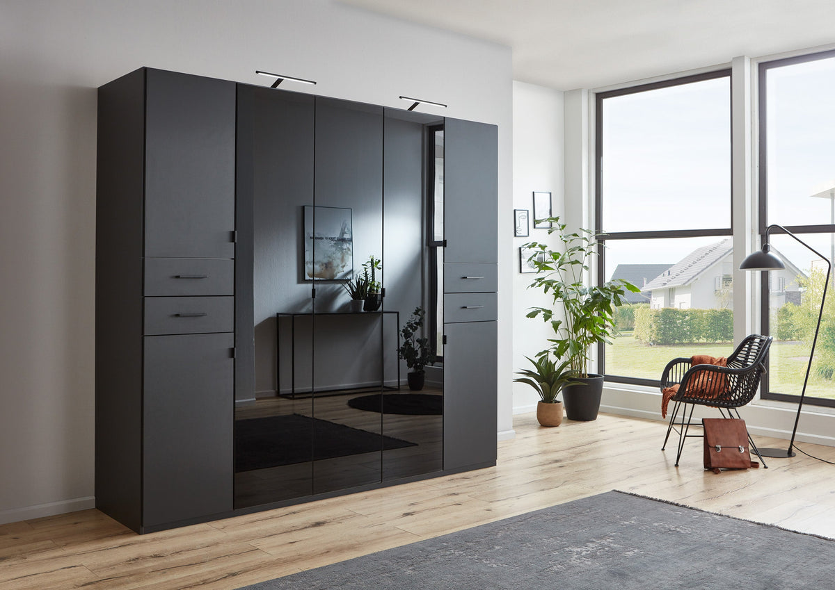 Wimex - Armoire Danzig - D25659 - Graphite/Noir - 225x208x58cm