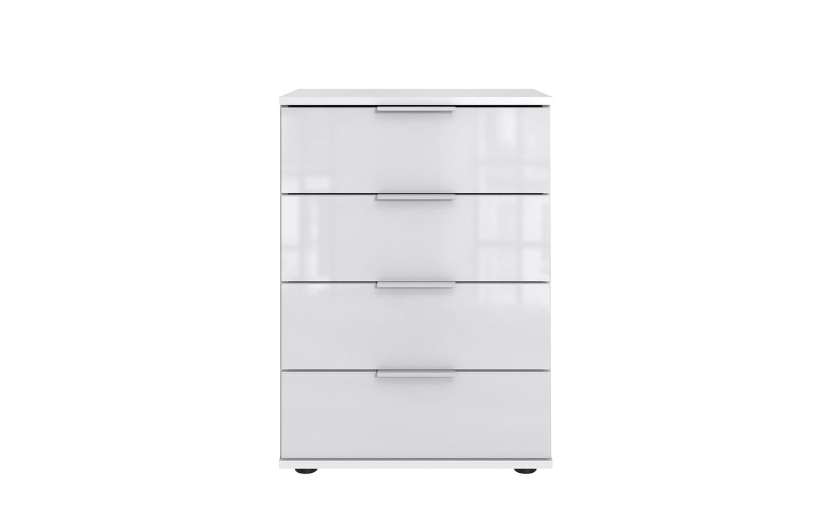 Wimex - Table de chevet (verre) Danzig - D47765 - Blanc - 52x74x38cm
