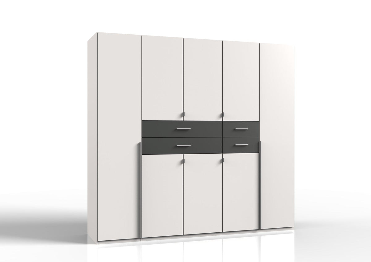 Wimex - Kleerkast Denver - E57730 - Wit/Grafiet - 225x208x58cm