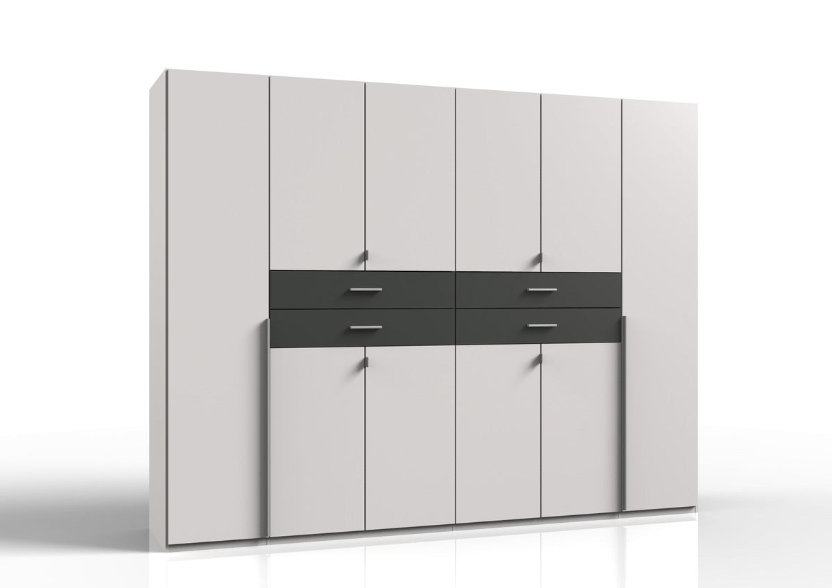 Wimex - Kleerkast Denver - E57732 - Wit/Grafiet - 270x208x58cm