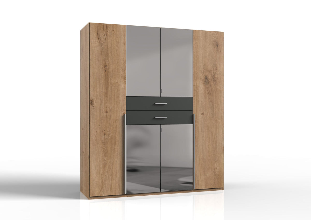 Wimex - Kleerkast Denver - E64729 - Planken Eik/Grafiet - 180x208x58cm