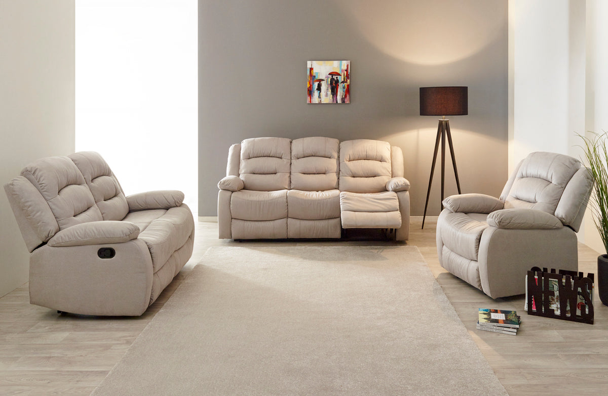 GBO - canapé relax 3+2+1 Derval - Tissu Baugy ou tissu Dark grey