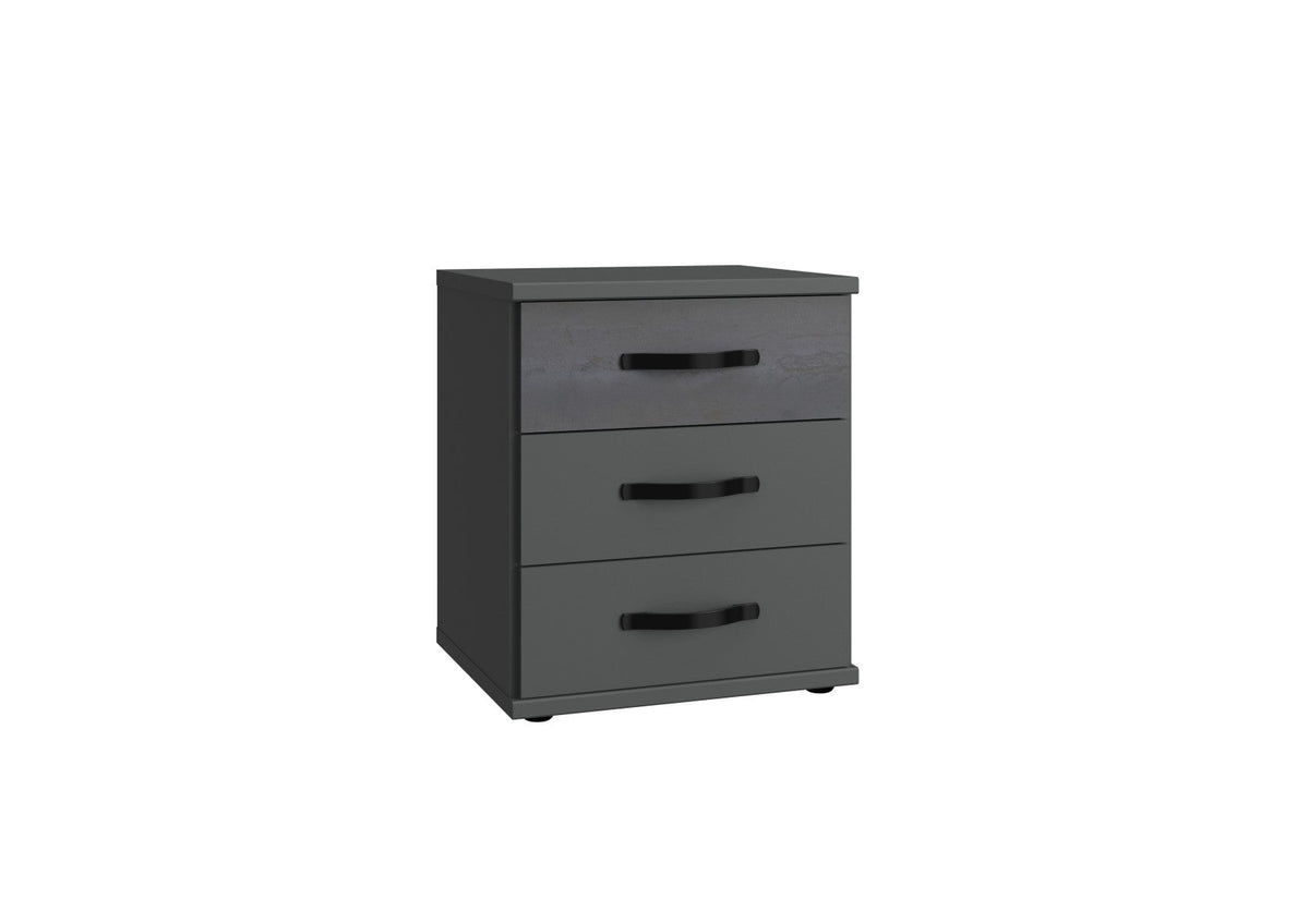 Wimex - Commode Duo - T44317 - Graphite/Acier/Noir - 46x58x40cm