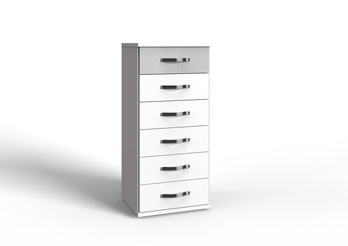 Wimex - Commode Duo - 075318 - Blanc/Béton - 46x106x40cm