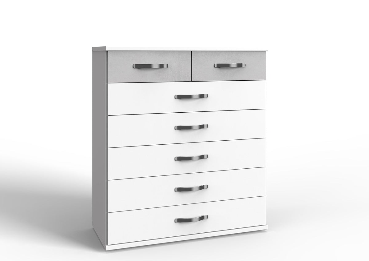 Wimex - Commode Duo - 075319 - Wit/Beton - 91x106x40cm