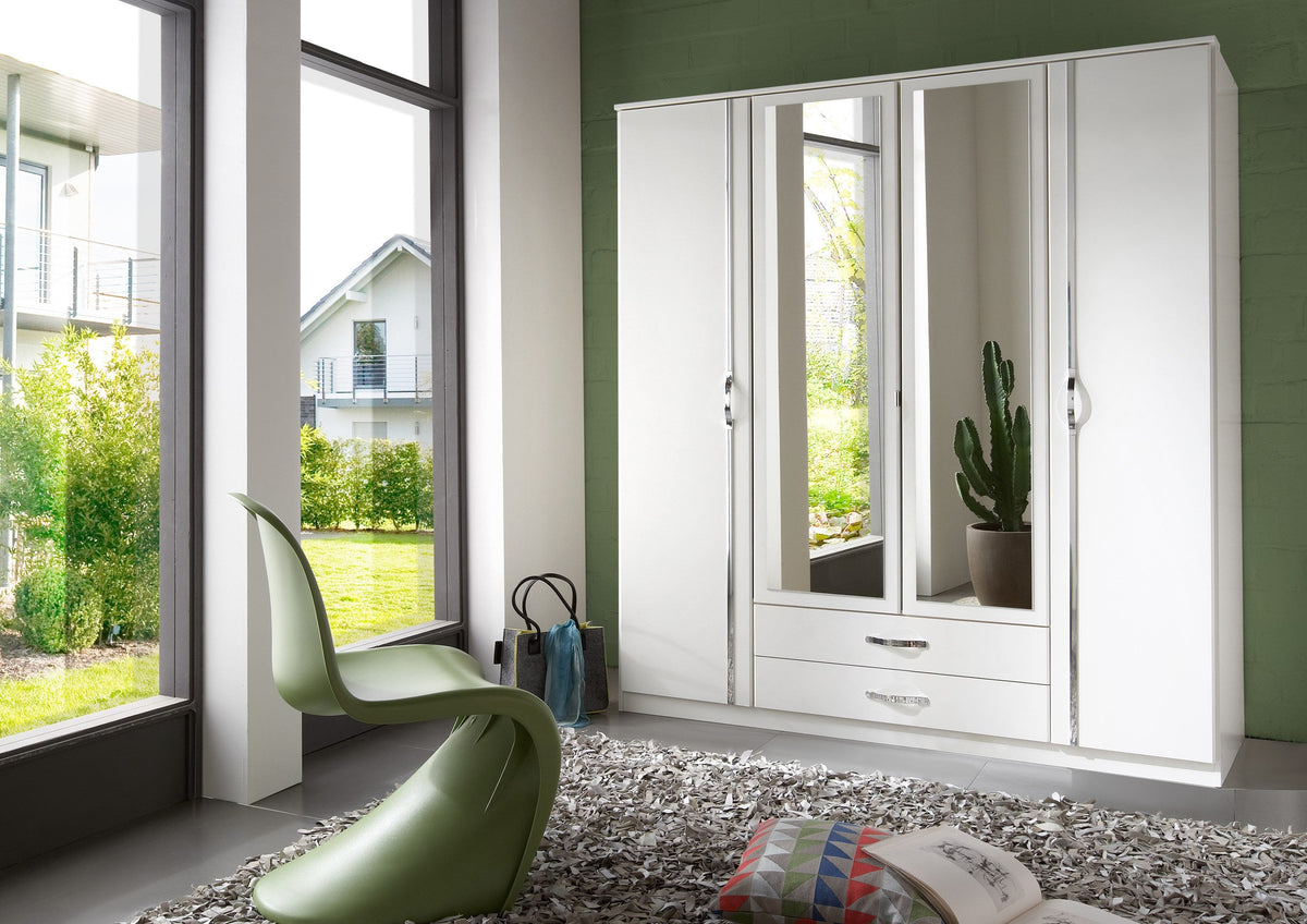 Wimex - Armoire Duo - 078453 - Blanc/Chrome - 179x199x58 cm