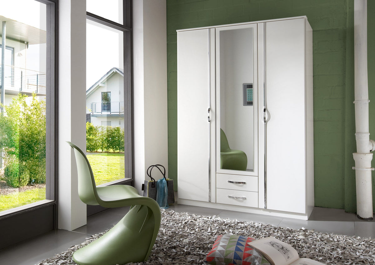 Wimex - Kleerkast Duo - 078484 - Wit/Chroom - 135x199x58cm