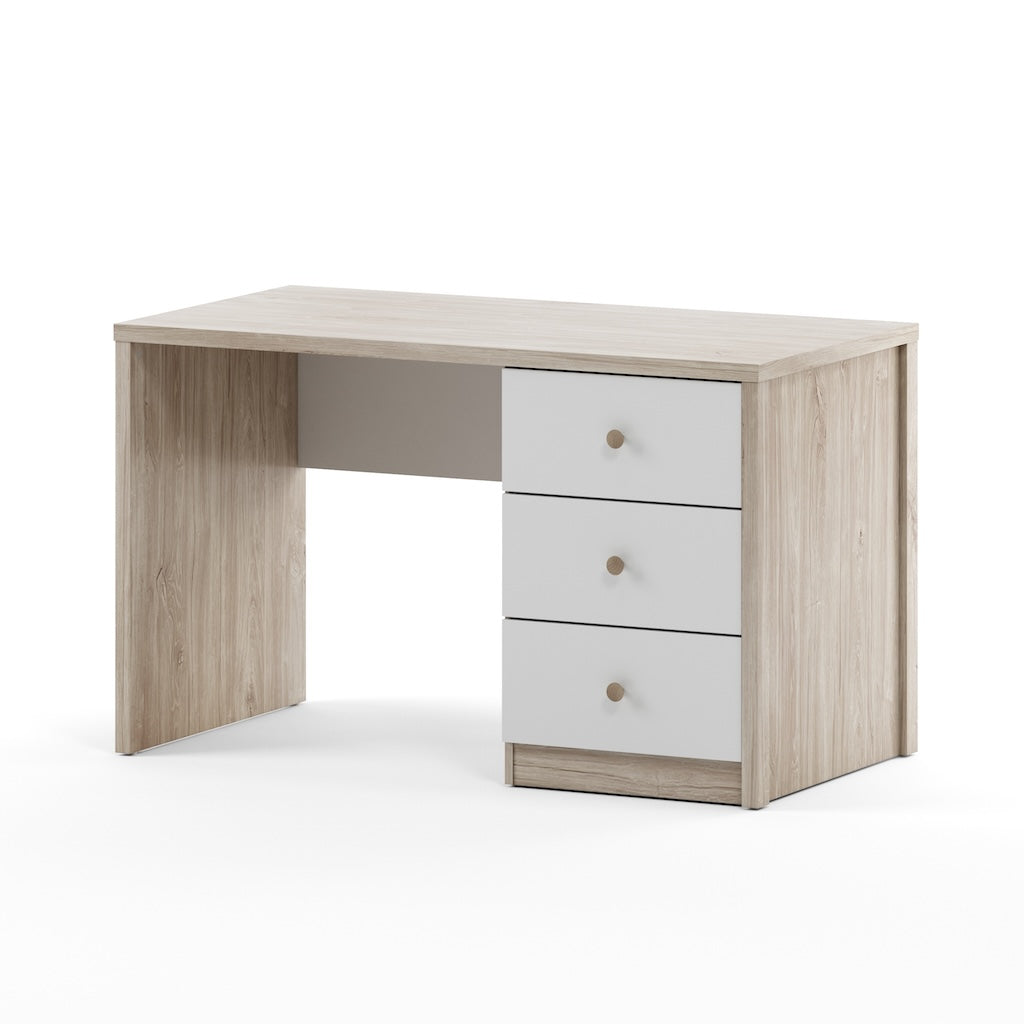 TYC - Bureau Oziel - Chêne Ivoire + Blanc - 125x75x65cm