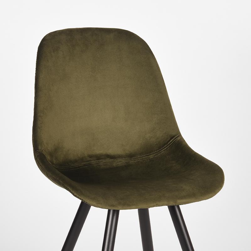LABEL51 Chaise de salle à manger Capri - Vert armée - Velours
