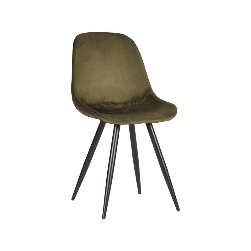LABEL51 Chaise de salle à manger Capri - Vert armée - Velours