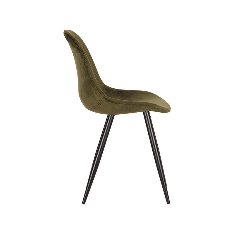 LABEL51 Chaise de salle à manger Capri - Vert armée - Velours