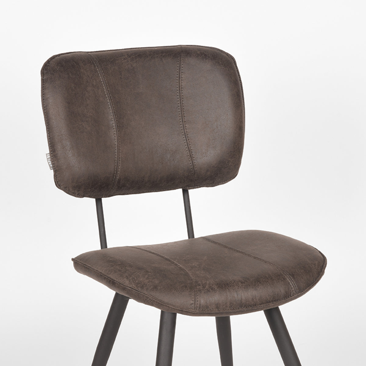 LABEL51 Chaise de salle à manger Fos - Anthracite - Cuir