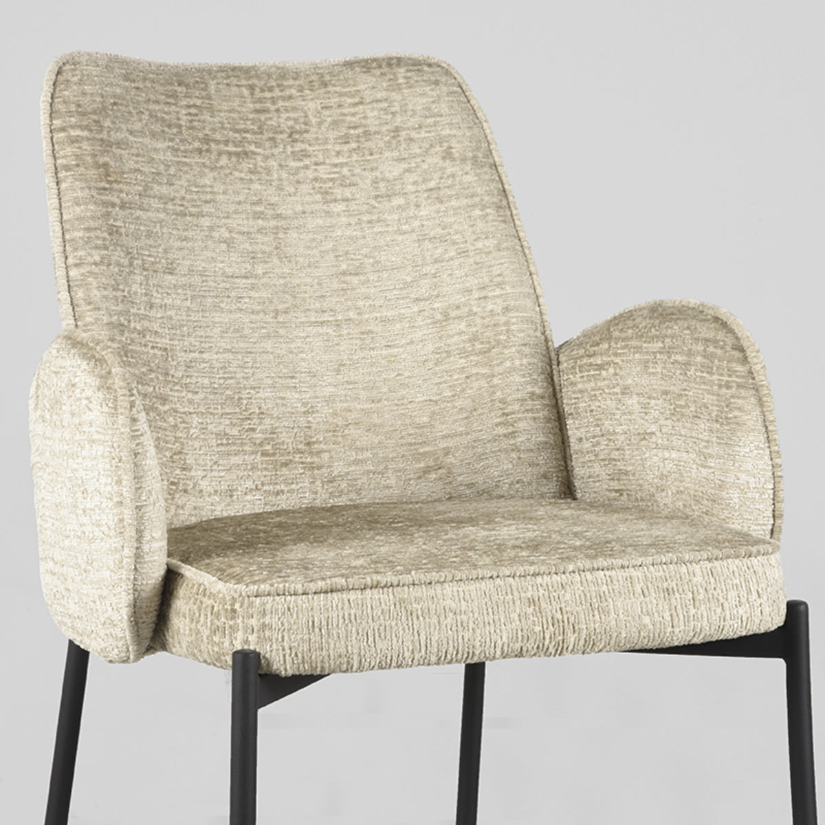 LABEL51 Chaise de salle à manger Joni - Beige - Velours