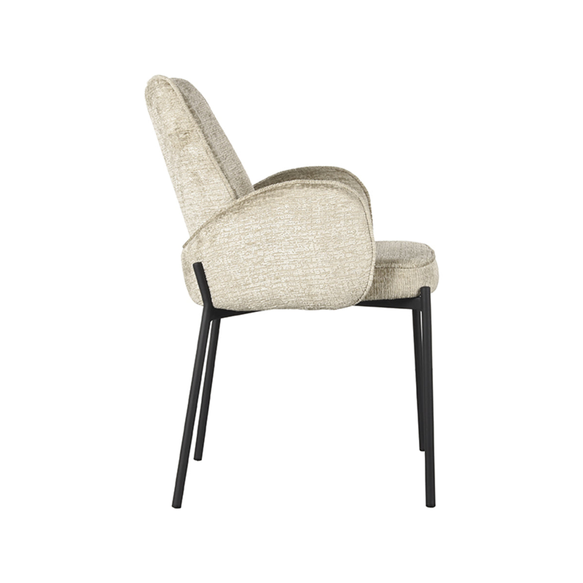 LABEL51 Chaise de salle à manger Joni - Beige - Velours
