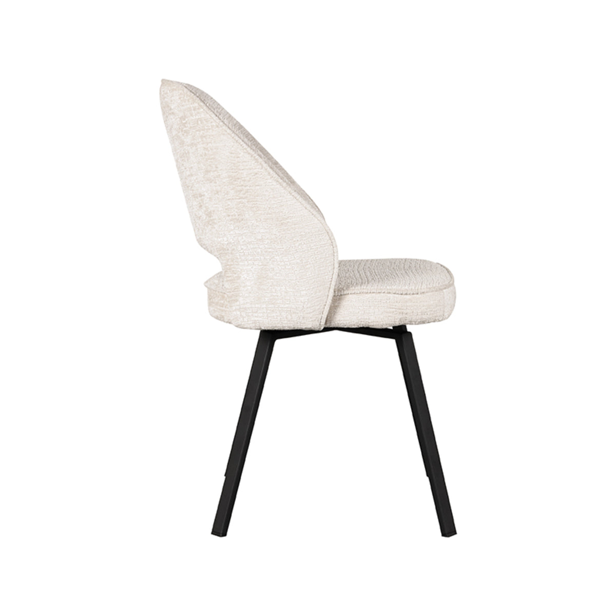 LABEL51 Chaise de salle à manger Lewis - Crème - Velours