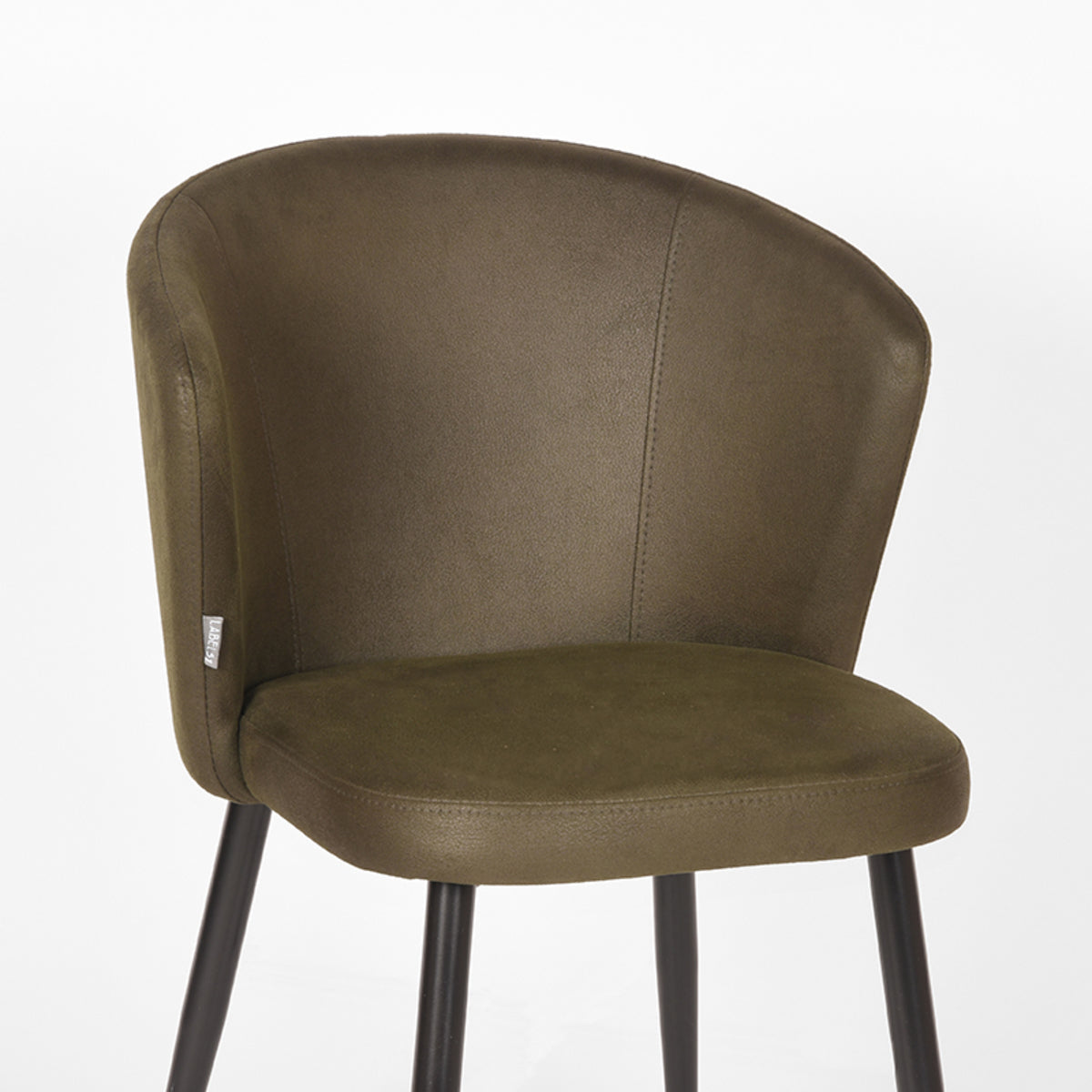 LABEL51 - Eetkamerstoel Wave - Army green - Microfiber - 50x45 cm
