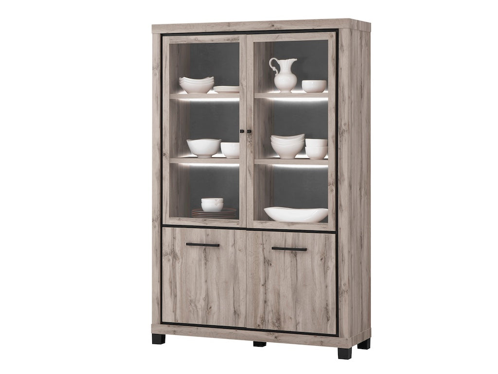 TYC - Glaskast 2-deur Olivier - Canada Oak - 132,6x205x45cm