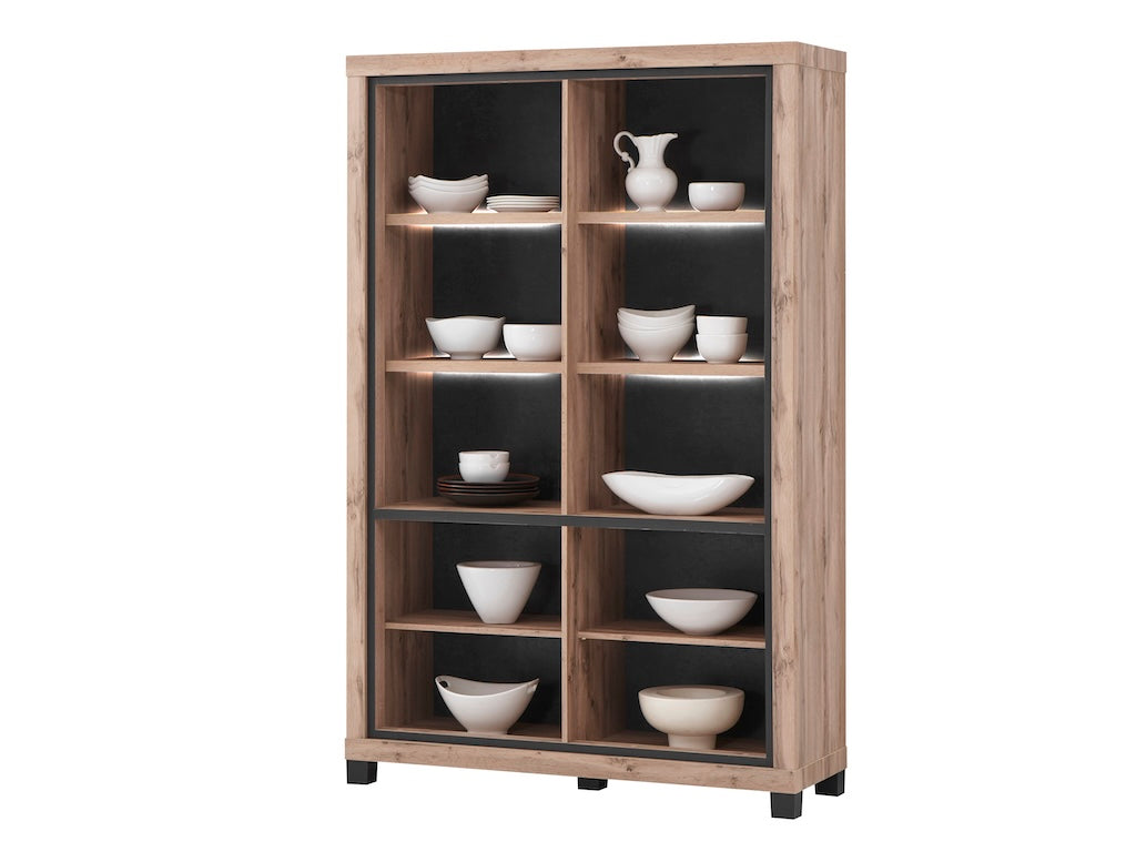 TYC - Glaskast 2-deur Olivier - Canada Oak - 132,6x205x45cm