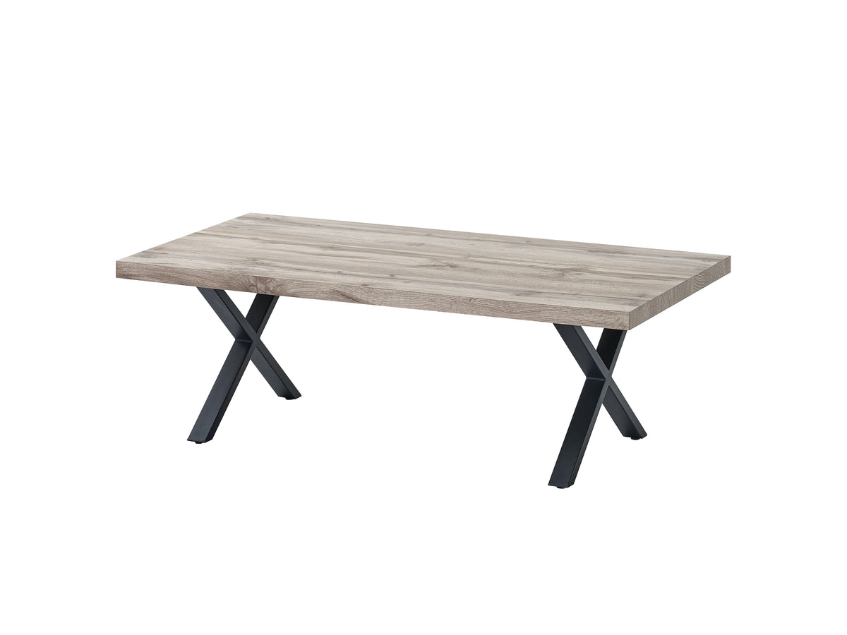 TYC - Table basse pied X Olivier - Chêne du Canada - 130x44x65cm