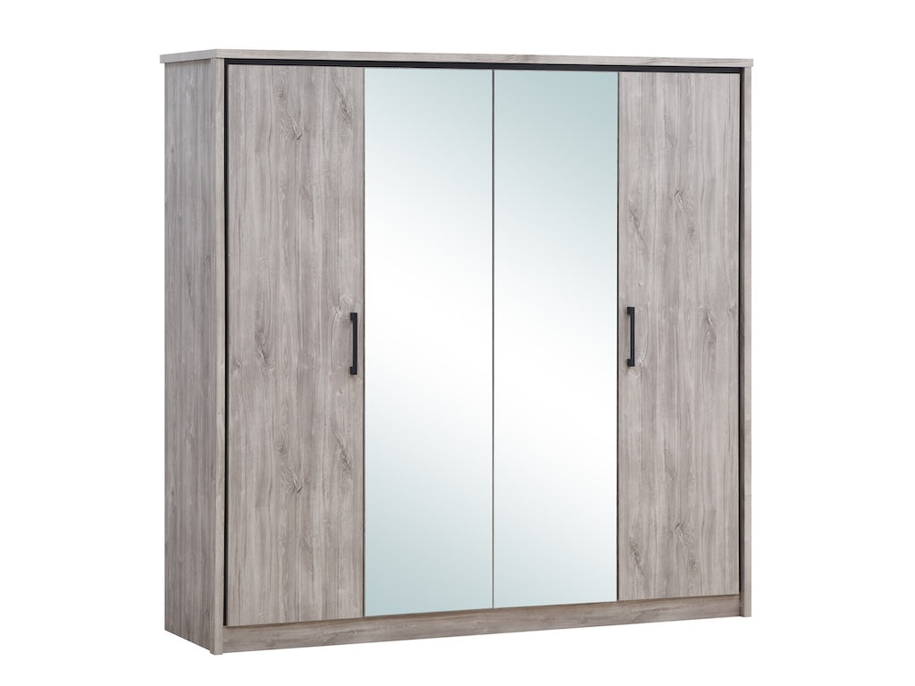 TYC - Kleerkast 4D Oona - New Grey Oak - 214x208x55cm