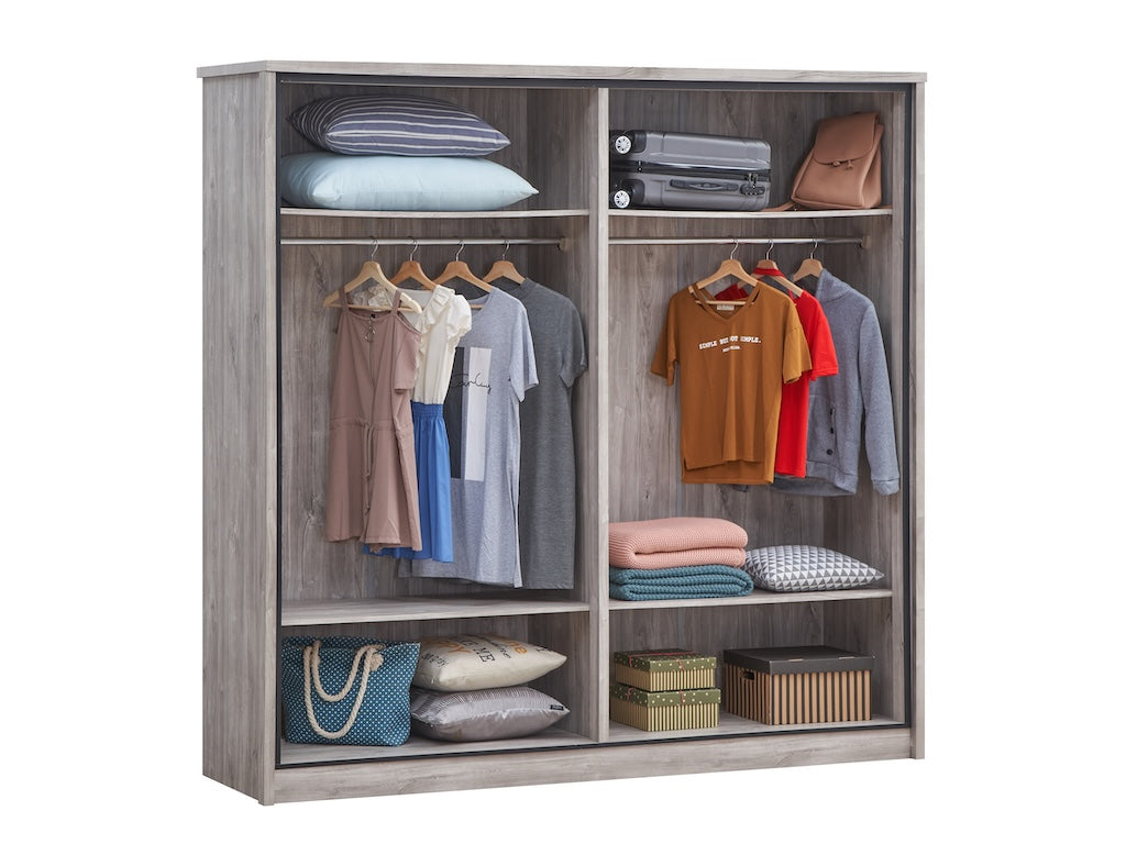 TYC - Kleerkast 4D Oona - New Grey Oak - 214x208x55cm