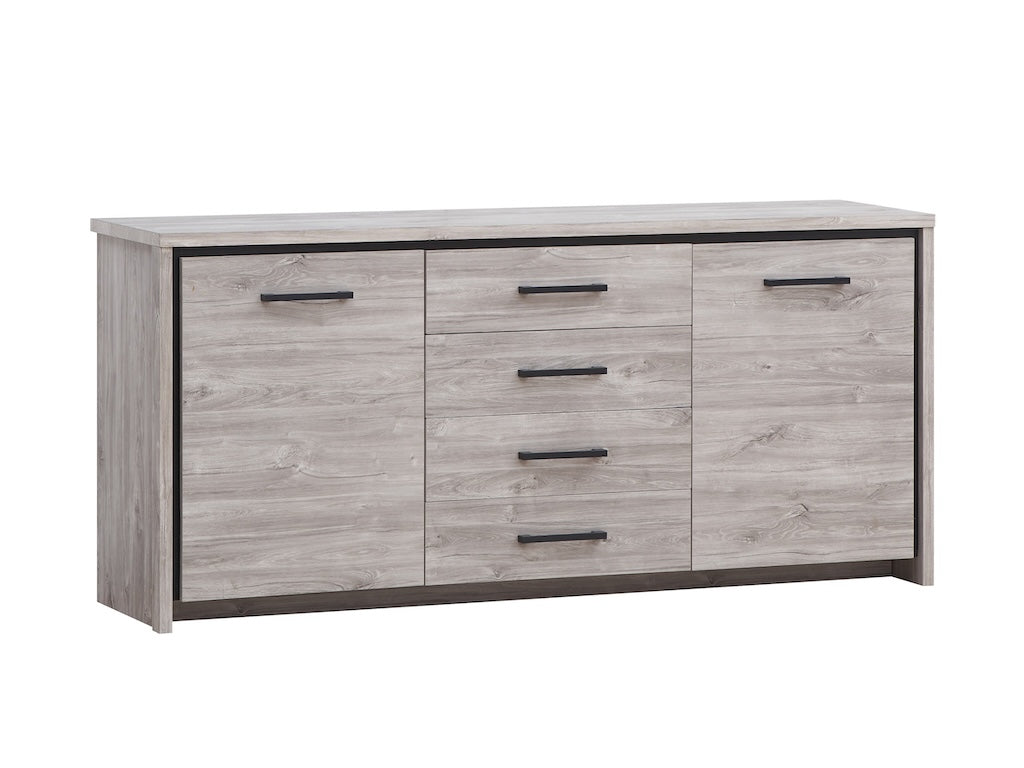 TYC - Eetkamer Oona - 3-delige set met vitrine - New Grey Oak