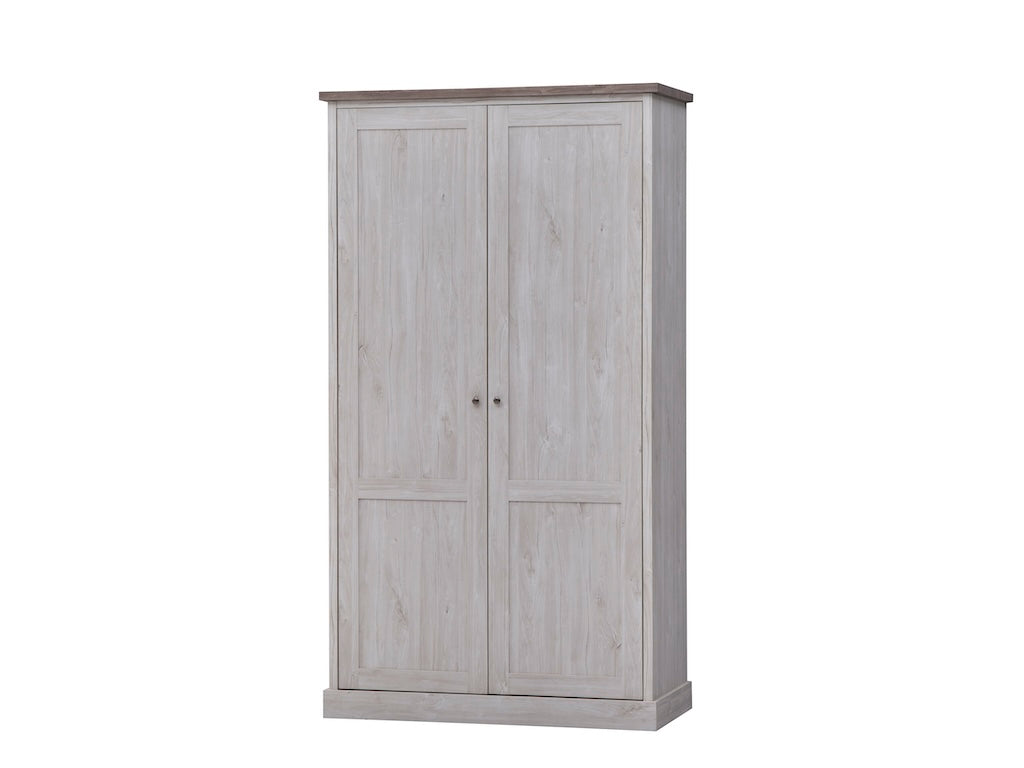 TYC - Armoire Odette 2D - Chêne Blanc - 118x214x58cm