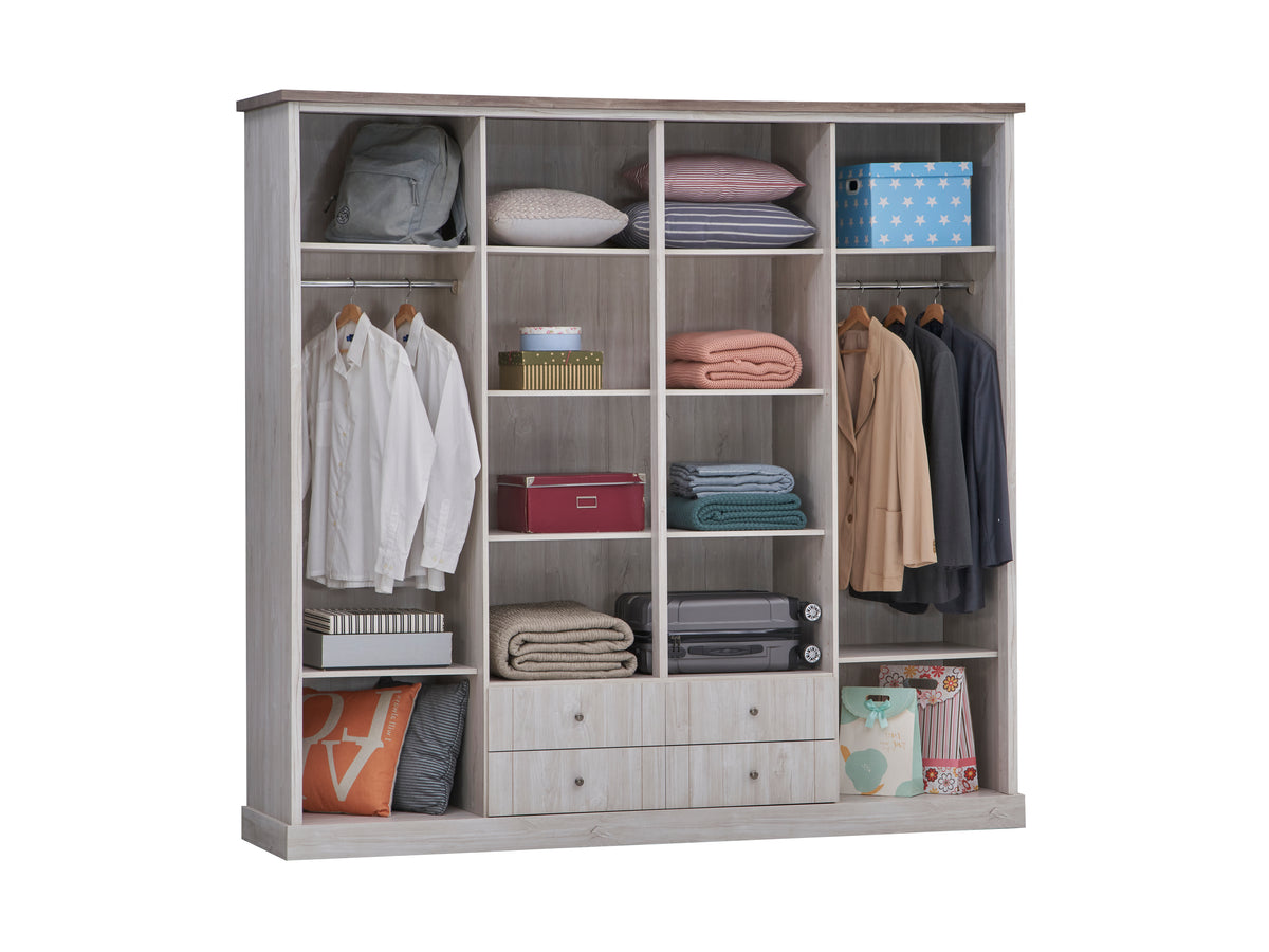 TYC - Kleerkast Odette 4D - White Oak - 225x214x58cm