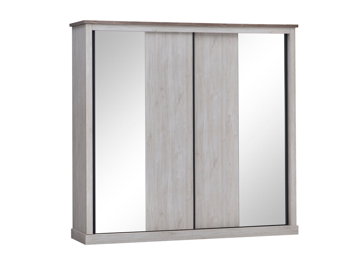 TYC - Kleerkast 2 schuifdeuren Odette - White Oak - 225x215x60cm