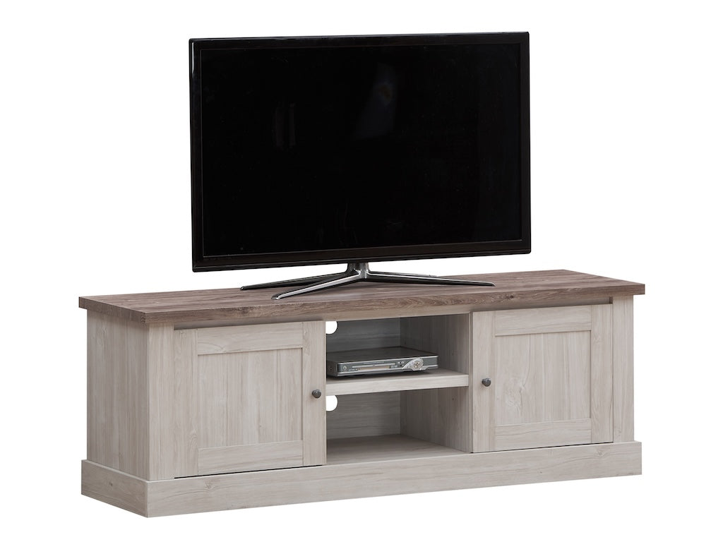 TYC - Meuble TV Odette - Chêne Blanc - 157x55x46cm