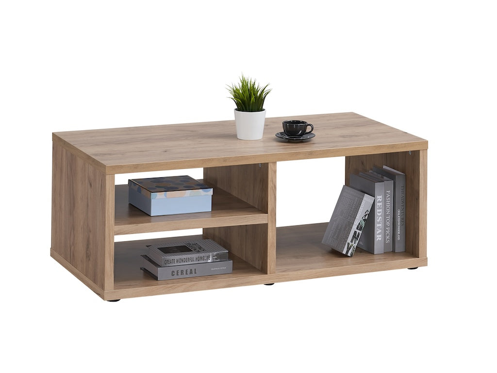 TYC - Table basse Ophelia - Étagère - Chêne français - 120x45x60cm