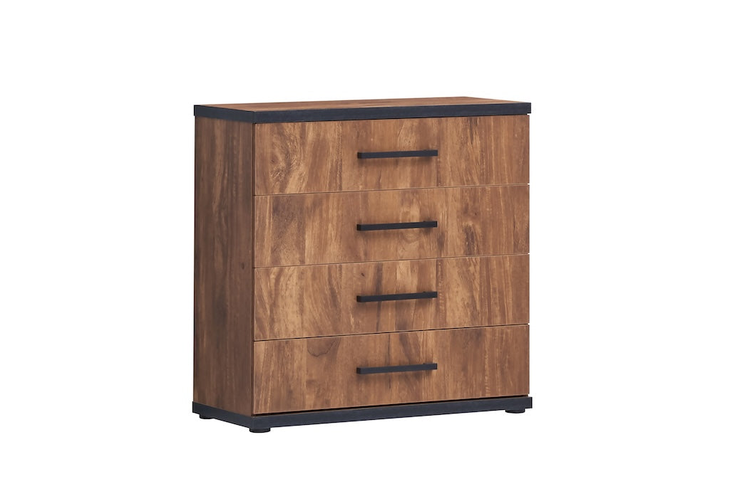 TYC - Commode 4 S/T Ormand  - Acacia + Black Concrete - 80x82x40cm