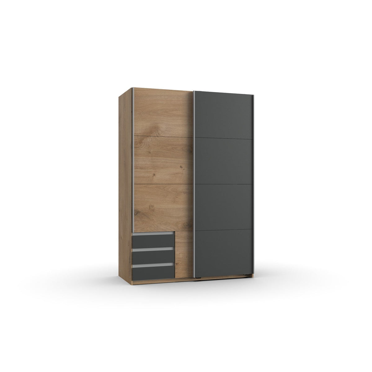 Wimex - Armoire Emden - X45767 - Chêne/Planches graphite - 135x198x65cm
