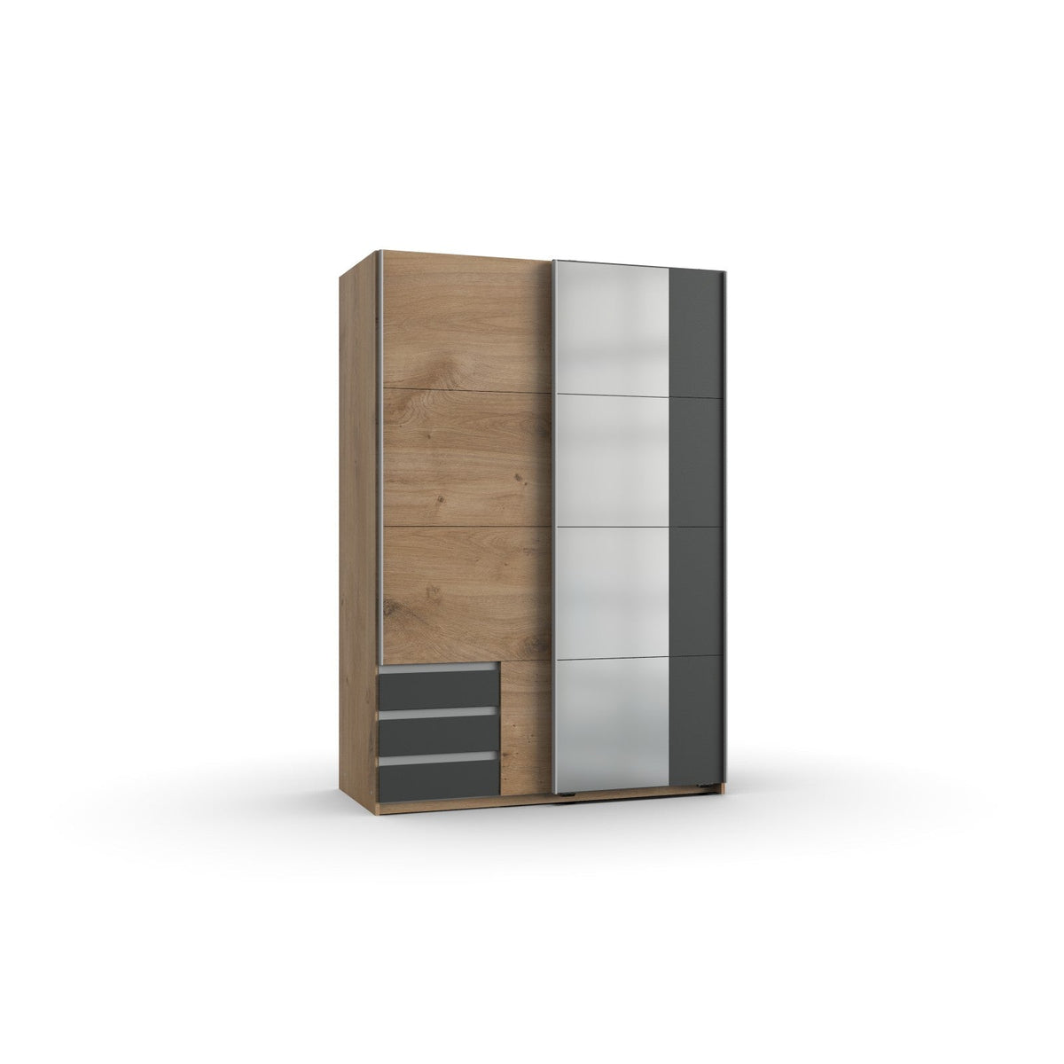 Wimex - Armoire Emden - X45774 - Chêne/Planches graphite - 135x198x65cm