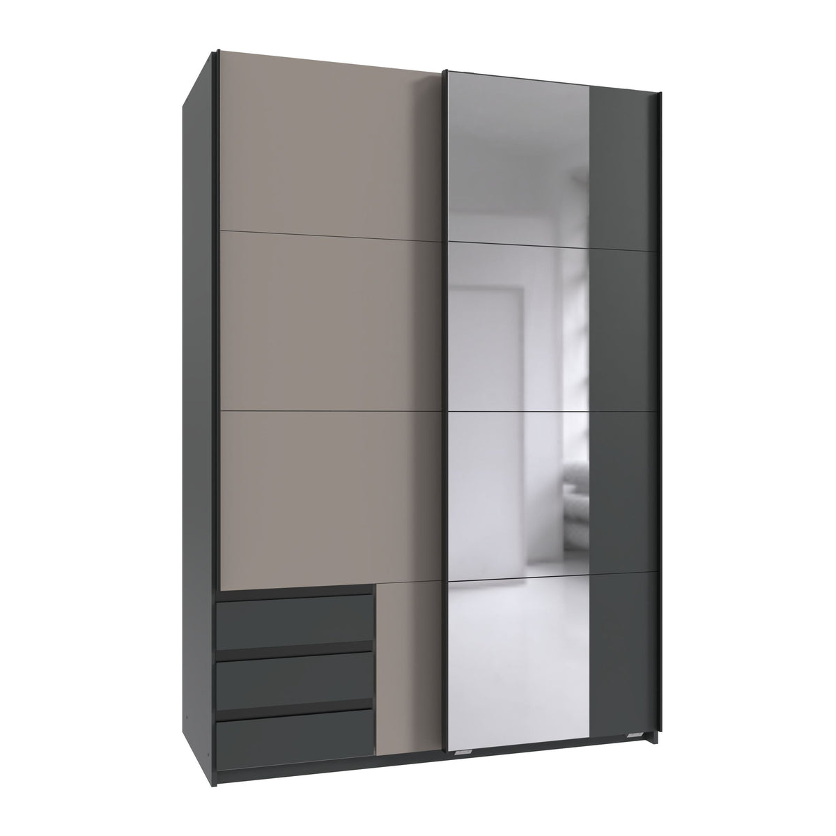 Wimex - Armoire Emden - X56774 - Graphite - 135x198x65cm