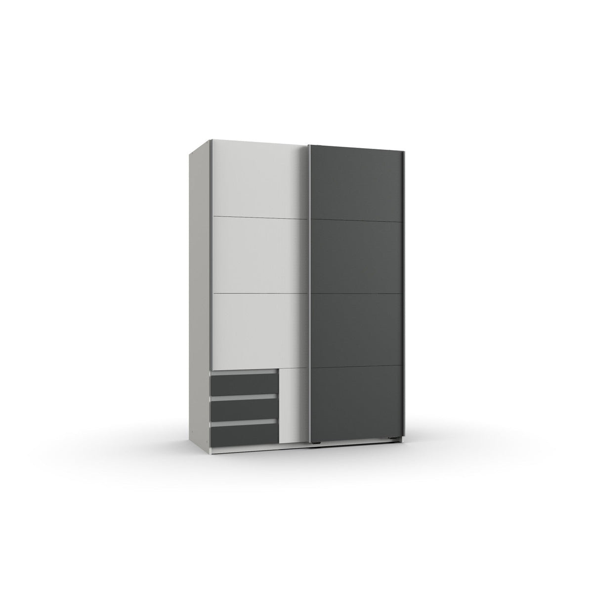 Wimex - Armoire Emden - X57767 - Blanc/Graphite - 135x198x65cm