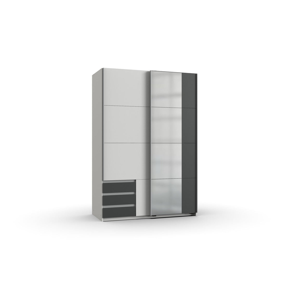 Wimex - Armoire Emden - X57774 - Blanc/Graphite - 135x198x65cm