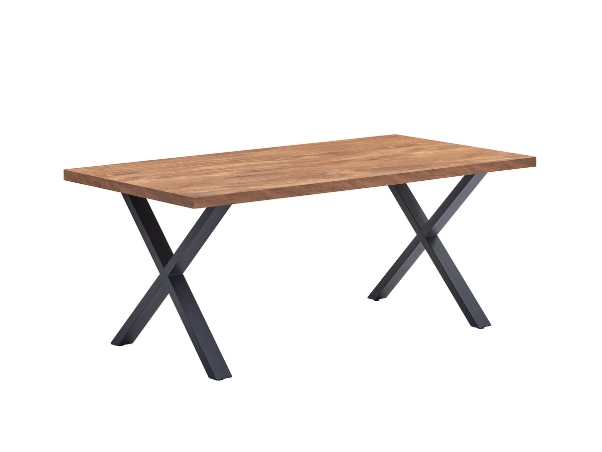 TYC - Table à manger Odin - Décor bois d'Acacia - Éléments en béton noir - 220x95x76cm