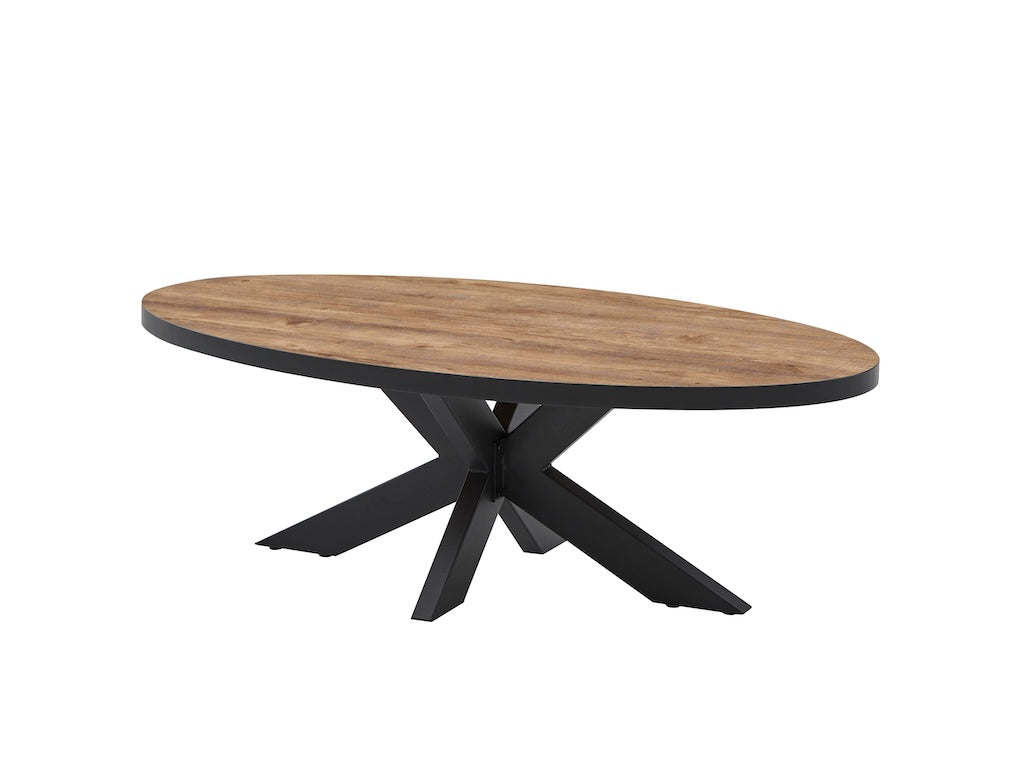 TYC - Salontafel Osbert - Ovaal  - Industrial Oak - 130x45x70cm