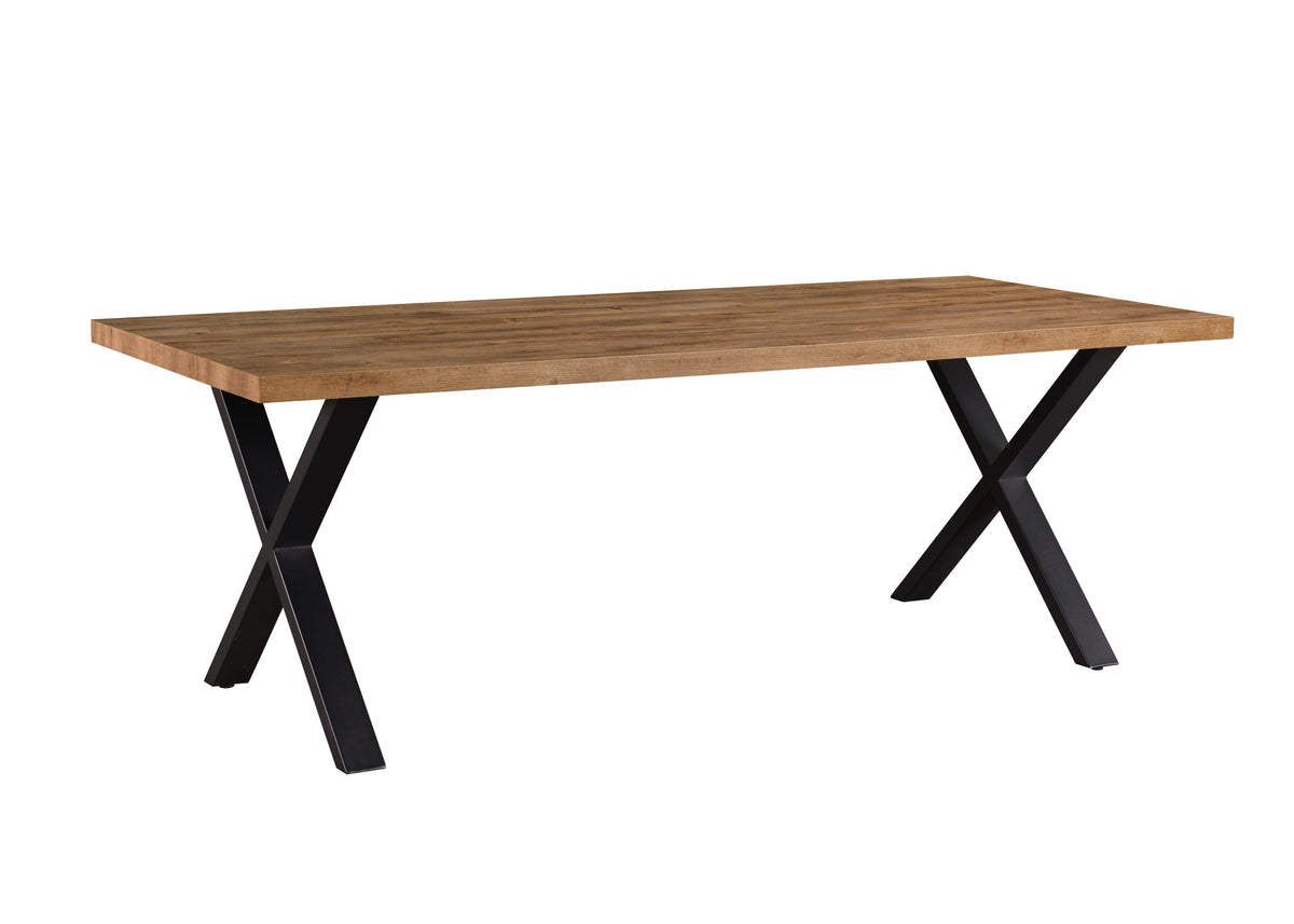 TYC - Eetkamer Osbert - 3-delige set met vitrine - Industrial oak black line