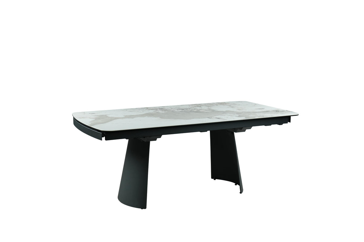 GBO - Table TF2505 - Arrondie - Marbre - 200 (280) x 100 x 76 cm