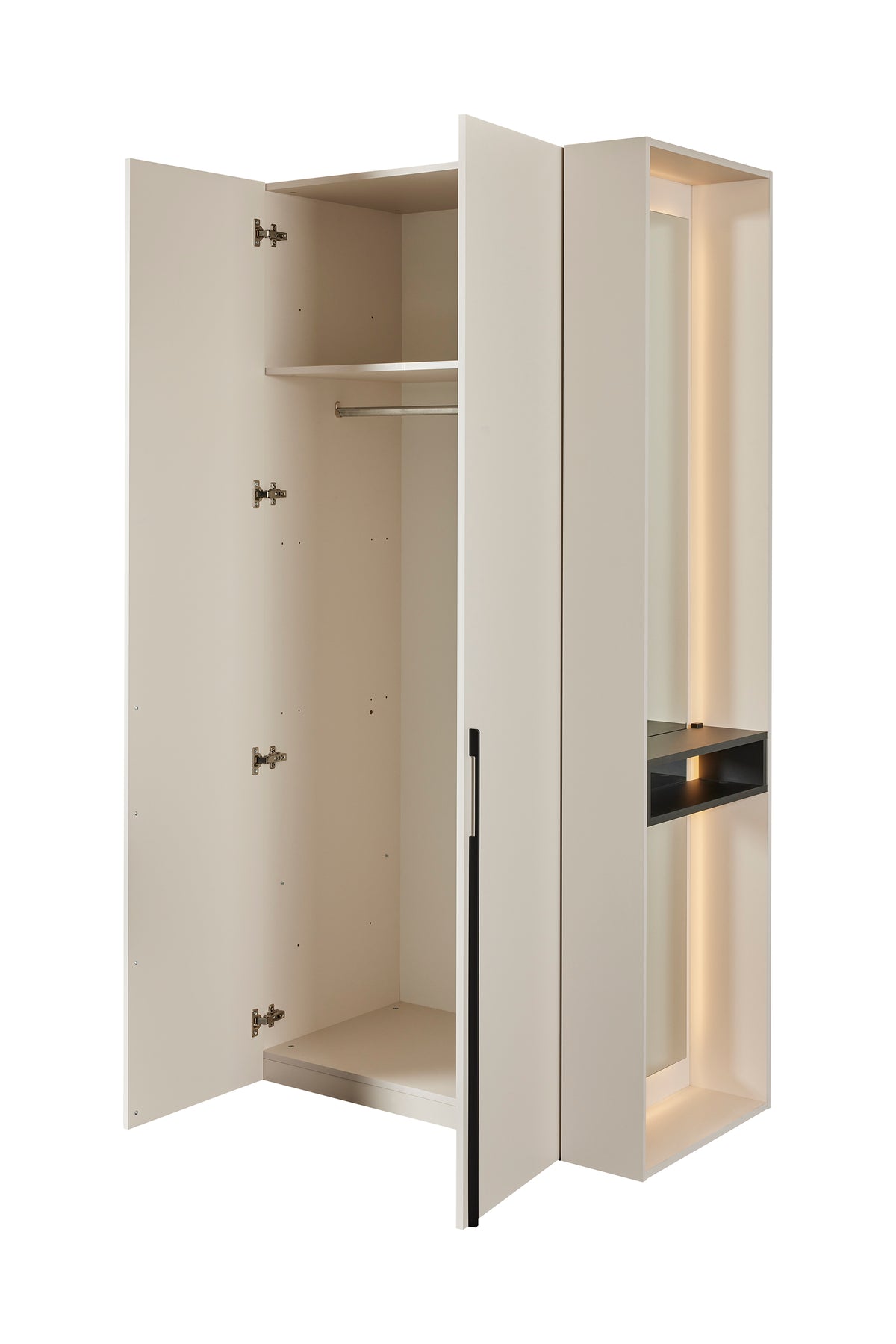 GBO - Kleerkast Acaccia – 3 deuren - 136x207x58 cm - in Cashmere