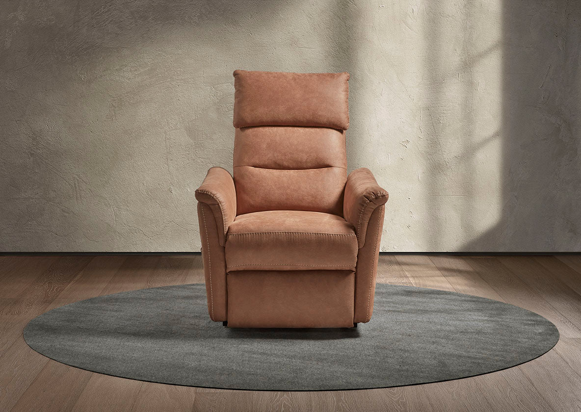 GBO - Fauteuil relax Mandelieu - Tissu gris - 75x92xh105 cm