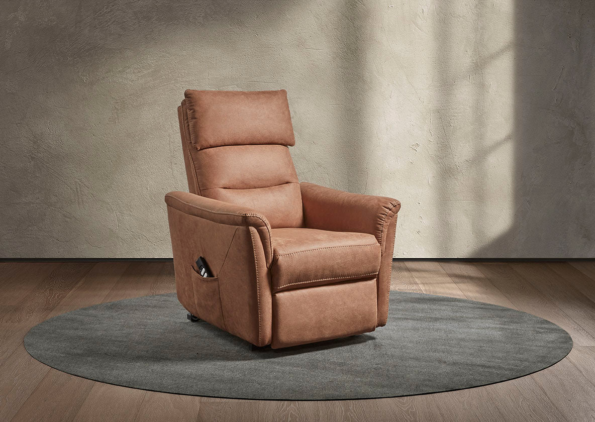 GBO - Relaxzetel Mayenne - Stof Cognac - 75x105x92cm