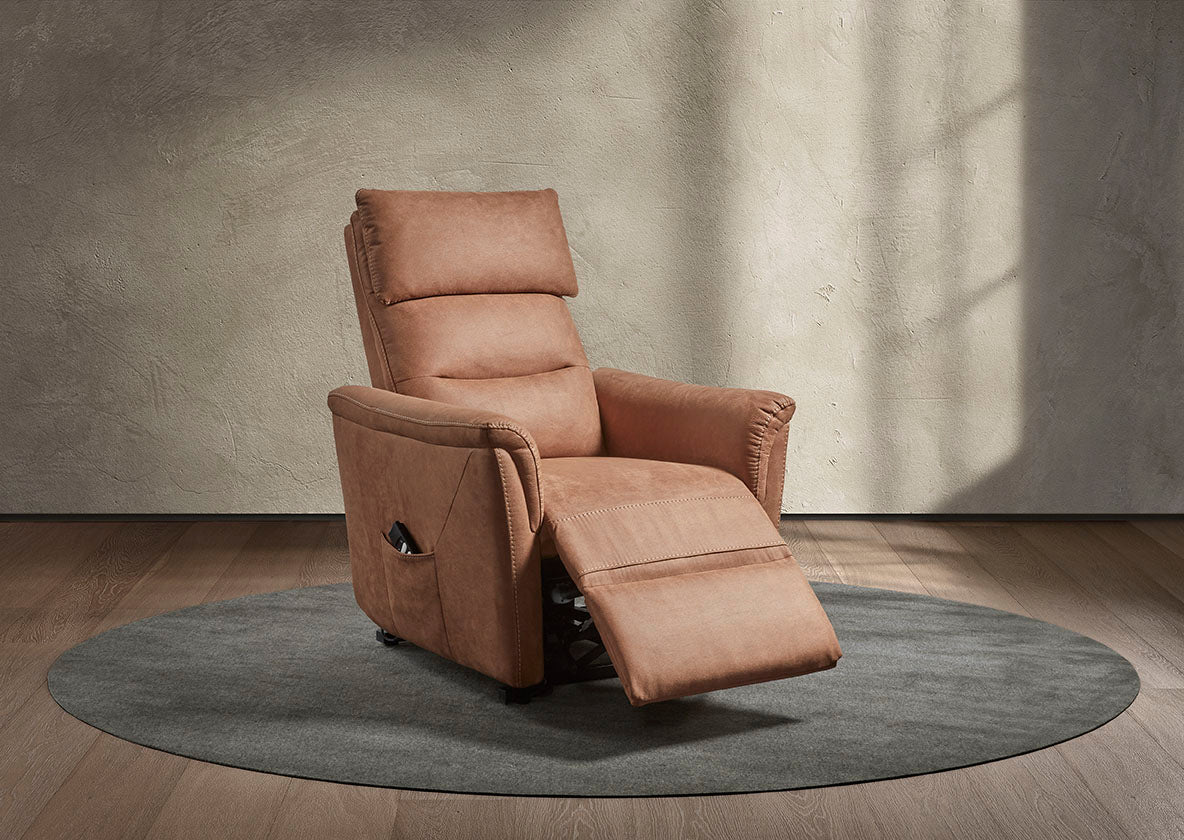 GBO - Fauteuil relax Mandelieu - Tissu gris - 75x92xh105 cm