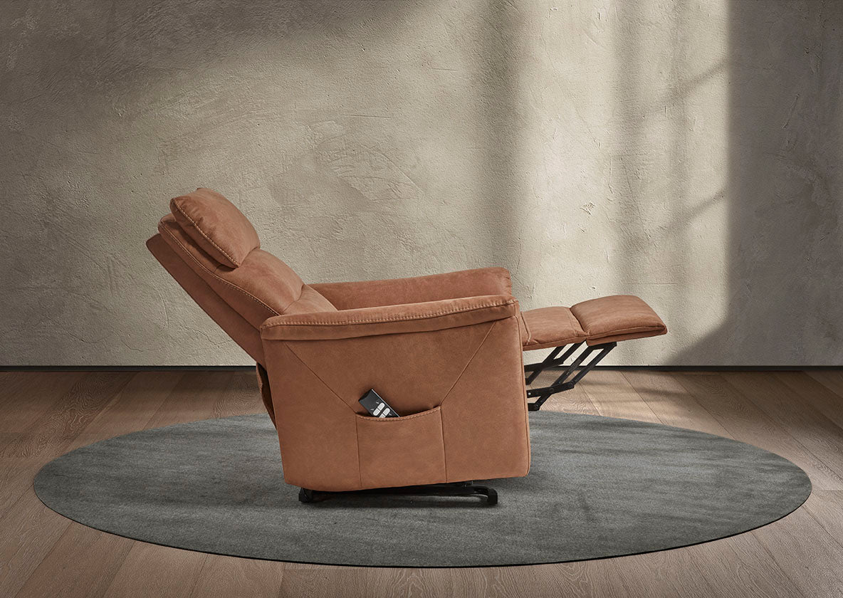 GBO - Fauteuil relax Mandelieu - Tissu gris - 75x92xh105 cm