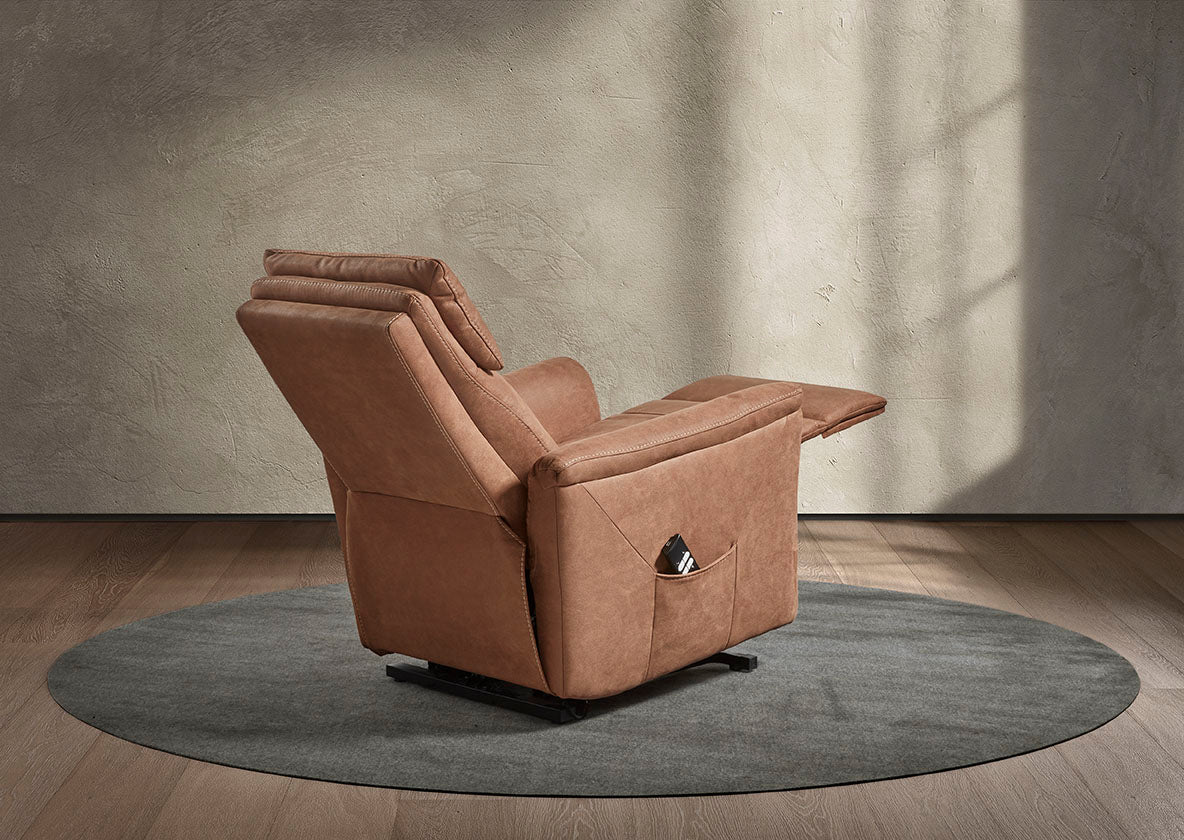 GBO - Fauteuil relax Mandelieu - Tissu gris - 75x92xh105 cm