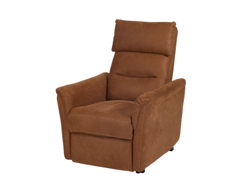 GBO - Fauteuil relax Mandelieu - Tissu gris - 75x92xh105 cm