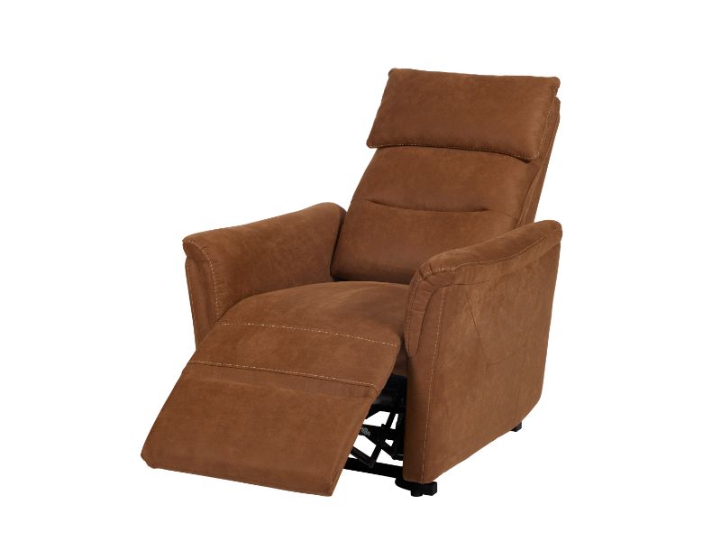 GBO - Fauteuil relax Mandelieu - Tissu gris - 75x92xh105 cm